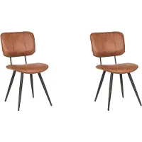 Label51 - Eetkamerstoel Fos - Bruin - 60x49x87cm - Set van 2