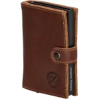 Hide & Stitches Portemonnee met Safety Wallet RFID Japura Cognac