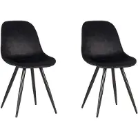 Label51 - Eetkamerstoel Capri - Zwart - 56x46x88cm - Set van 2
