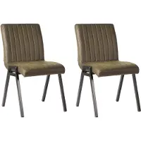 Label51 - Eetkamerstoel Matz - Groen - 60x50x86cm - Set van 2