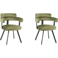 Label51 Eetkamerstoel Bardio - Hunter - Velvet - Zwart Metalen Frame