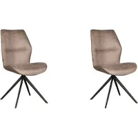 Label51 - Eetkamerstoel Comfy - Taupe - 64x48x91cm - Set van 2