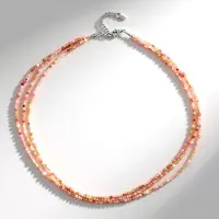 Cavill - Zilveren Ketting - 925 Sterling Zilver - Peruaanse Roze Opalen 36,18 ct - Gefacetteerde Ronde Kralen - Elegante Zilveren Sieraden Dames
