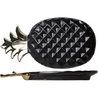 COSY&TRENDY Pineapple Black Deco-plate 22.5x12.5cm