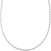 Lucleon New Classics | 3 mm zilverkleurige roestvrijstalen rechthoekige kabelschakelketting