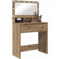 vidaXL Slaapkamerkaptafel, Artisan-eikenhout, 80 x 39,6 x 135 cm