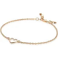 Zinzi zilveren armband rosé verguld met open hartje ZIA1420R