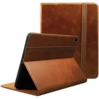Rosso Deluxe Hoes Geschikt voor Samsung Galaxy Tab A9 Plus | Book Case Echt Leer | Sleep/Wake | Standaard | Penhouder | Beschermhoes Bruin