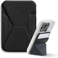 MOFT Traceerbare Magnetische Kaarthouder - Met Apple Find My - Wallet Compatibel met MagSafe - Pasjeshouder met Standaard - Vegan Leer - Portemonnee 2 Pasjes - Zwart