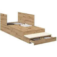 vidaXL Opbergbedframe met lade Artisan Eiken 100 cm Bewerkt hout