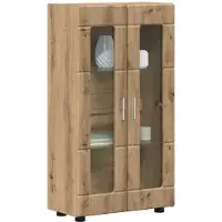 vidaXL Dressoir FLORIN 55,5 x 29 x 100 cm Artisan Eiken Bewerkt hout