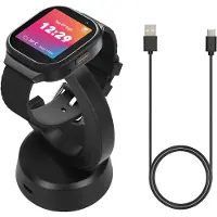 Kwmobile sporthorloge laadstation geschikt voor Xplora X6 Play / X6 Pro oplader - Smartwatch lader en houder - Met magneet en 100 cm kabel in zwart