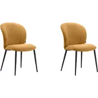 Label51 Eetkamerstoel Vino - Mustard - Chenille - Zwart Metalen Frame