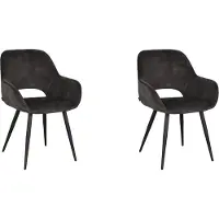 Label51 Fer eetkamerstoel velours antraciet - set van 2 stoelen
