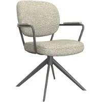 Label51 Eetkamerstoel Basel - Naturel - Boucle - Zwart Metalen Frame