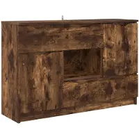 vidaXL Dressoir Rook Eiken 100 x 30 x 65,6 Bewerkt hout