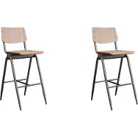 Label51 Barkruk Solid - Walnoot - Hout - Hoog