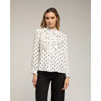 Tantra Blouse met stippen en ruches op de borst