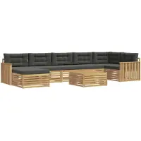 vidaXL Buiten bank set 8 st Wit en antracietkleurig