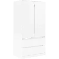 vidaXL Kledingkast Hoogglans Wit 79,5 x 49 x 156 cm Geconstrueerd hout