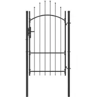 vidaXL Tuinpoort WOERDEN 175 x 100 cm Staal Grijs Vergrendelbaar