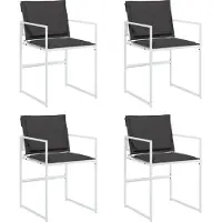 vidaXL Tuinstoelen 4 st met kussens staal en textileen wit
