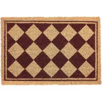 Beliani CARDONA - Deurmat - Beige/Rood - 40 x 60 cm - Kokosvezel/PVC