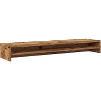 vidaXL Monitorstandaard 100x24x13 cm bewerkt hout oud houtkleurig