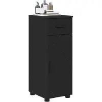 vidaXL Badkamerkast, zwart, 30 x 35 x 80 cm, materiaal: houtvezel, metaal