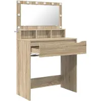 vidaXL Slaapkamerkaptafel, Sonoma-eikenhout, 80 x 39,6 x 135 cm