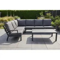 Van der Garde Tuinmeubelen Rockford/Atlanta aluminium loungeset (5-delig) - Antraciet