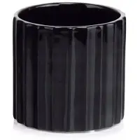 Polnix Serie - Keramische Bloempot - Zwart - 13cm - Cilindrisch