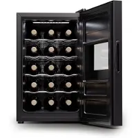 Klarstein vrijstaande wijnkoelkast 1 zone, drankkoelkast klein, kleine wijnkoelkast, wijn koelkast klein met glazen deur, indoor/outdoor flessenkoelkast, wine fridge, 15 flessen