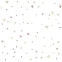 Happy Behang - Sterren - Roze Beige - Sterretjes - Confetti Sterren - Babykamer Meisjeskamer - Kinderkamer - Vliesbehang - 0,53 x 10,05 M -