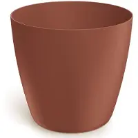 Prosperplast Baksteenrode matte plastic bloempot 13,8 x 12,7 cm met gladde deksel.