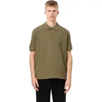 Lacoste Heren L.12.12 Geborduurd Logo Loose Fit Poloshirt (Kaki Groen)