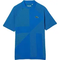 Lacoste Heren Geometrisch Patroon Ultra Dry Poloshirt (Blauw)