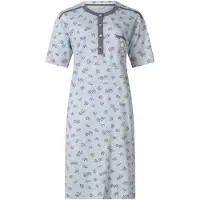 Lunatex - dames nachthemd 224135 - single jersey - blauw - maat M