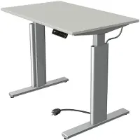 Kerkmann Büromöbelfabrik Move 3 Tube Zit-sta-bureau Rechthoekig Lichtgrijs T-Voet 1.000 (B) x 600 (D) x 1.200 (H) mm