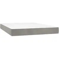 vidaXL Pocketveringmatras medium full 137x190x20 cm fluweel lichtgrijs