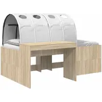 vidaXL Bed met Tunnel 3 st Sonoma eiken en wit Bewerkt hout