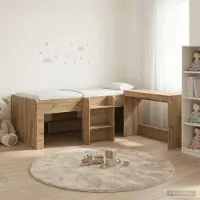 Prolenta Maison Exclusive - Stapelbed met bureau voor kinderen, 2 stuks, ambachtelijk eikenhout