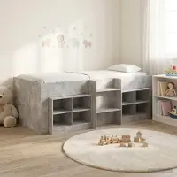 Prolenta Maison Exclusive - Loft bedframe met kast, 3 stuks, betonkleur, houtvezel