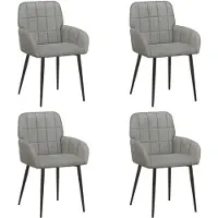 vidaXL Eetstoelen 4 st fluweel Lichtgrijs 56.5 x 50 x 85 cm