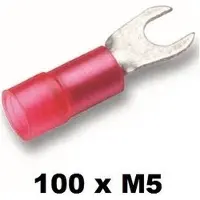 Cimco geïsoleerde vorkkabelschoen vertind 0,5-1mm² M5 - rood per 100 stuks (180126)