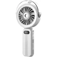 VHV - Handventilator - Mini ventilator - Draagbare ventilator - Met watervernevelaar - Oplaadbaar - Opvouwbaar - 4 snelheden - Voor reizen en make-up - 11.8*4.7*22.5cm - Wit
