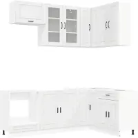 vidaXL Keukenelement PORTO, 8 stuks, hoogglanzend wit, houtvezel