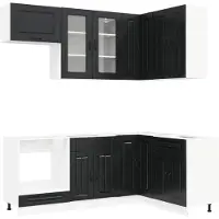 vidaXL Keukenelement KALMAR, 8 stuks, zwart, houtvezel