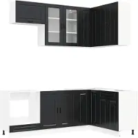 vidaXL Keukenelement PORTO, 8 stuks, zwart, houtvezel