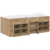 vidaXL Hemelbed met kast, 3 stuks, Artisan-eikenhout fineer